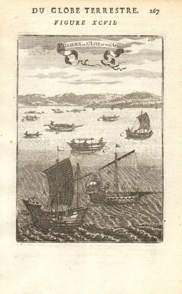 ASIA/AFRICA BOATS. A China B India C Almadia canoe D Tome E Palegua logboat 1683